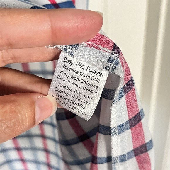 ModCloth Fun 2 Fun Sleeveless Plaid Red White Blue Office Blouse Women Size 3XL - Picture 9 of 10